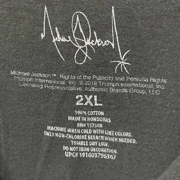black Michael Jackson artist icon short sleeve concert tour graphic band T-shirt - Picture 3 of 4